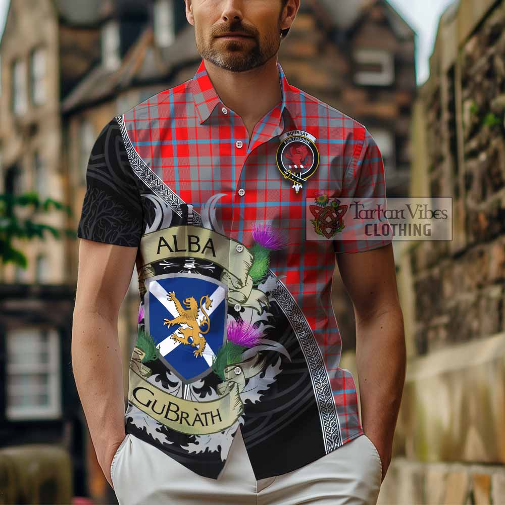 Moubray Tartan Family Crest Hawaiian Shirt Lion Rampant Royal Thistle Shield Celtic Inspired - Tartan Vibes Clothing