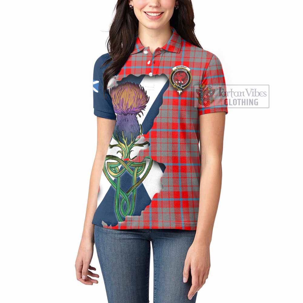 Moubray Tartan Family Crest Women's Polo Shirt Scottish Thistle Celtic Inspired - Tartan Vibes Clothing