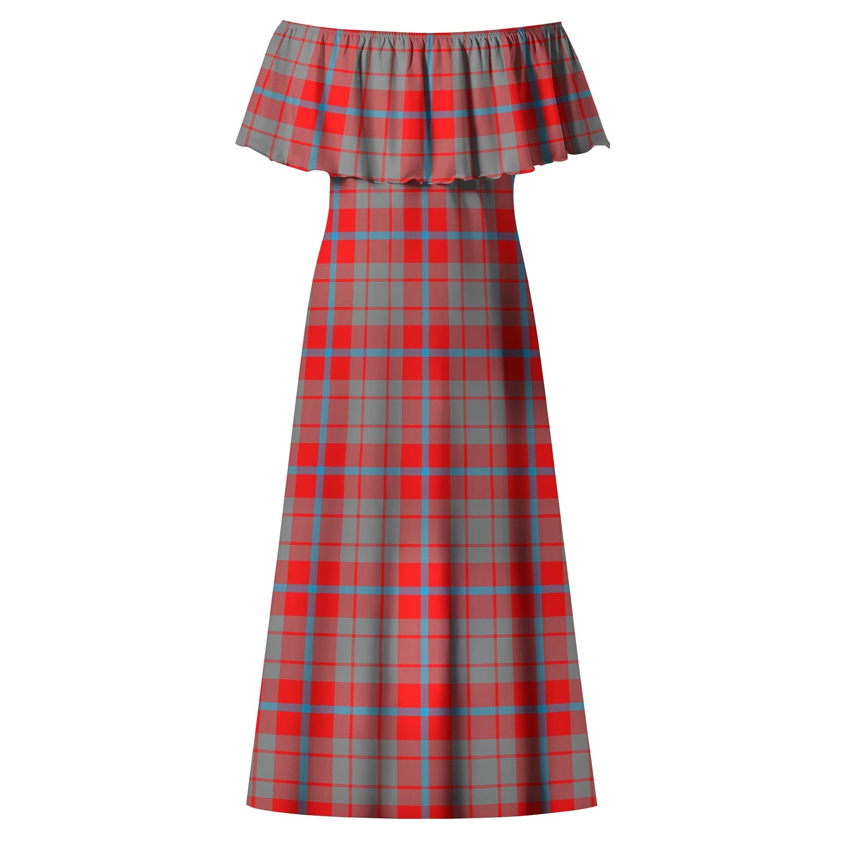 Moubray Tartan Off Shoulder Long Dress - Tartan Vibes Clothing