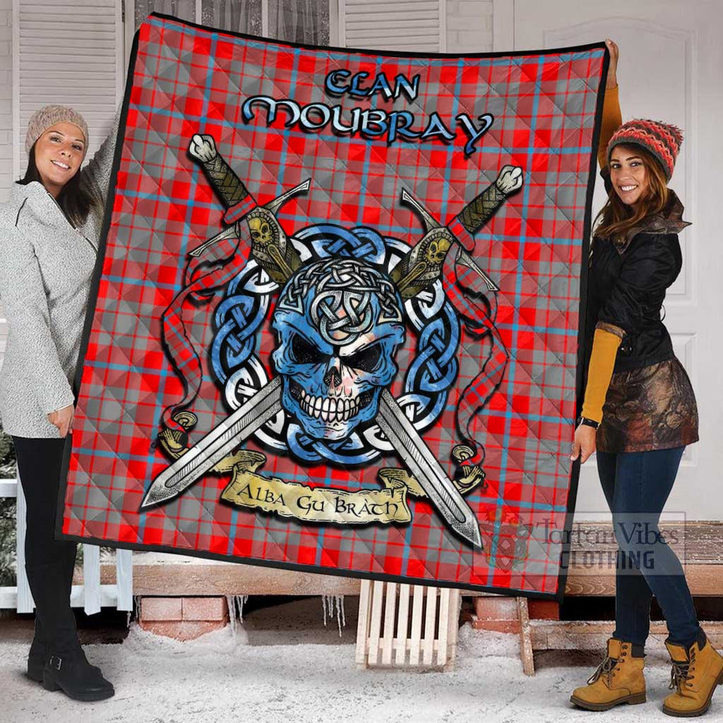 Moubray Tartan Quilt with Celtic Skull Alba Gu Brath Style - Tartan Vibes Clothing