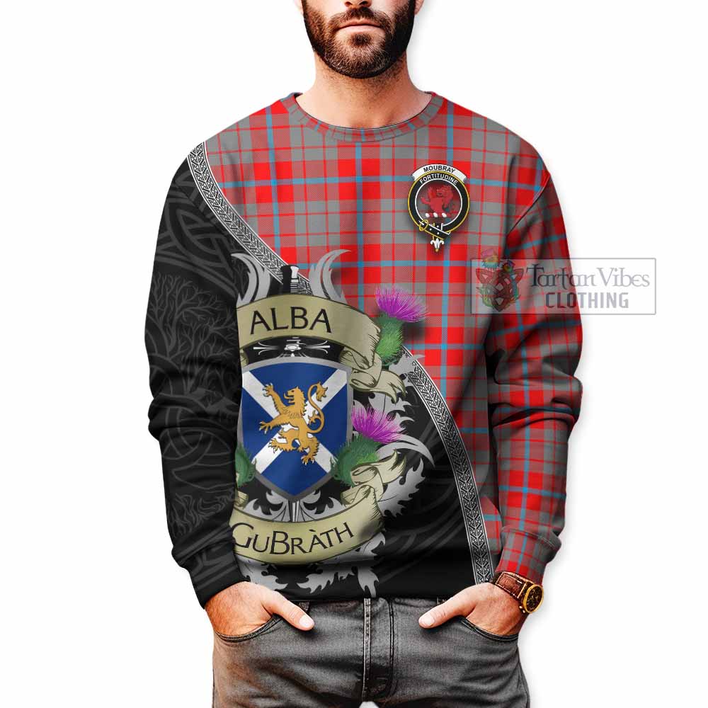 Moubray Tartan Family Crest Sweatshirt Lion Rampant Royal Thistle Shield Celtic Inspired - Tartan Vibes Clothing