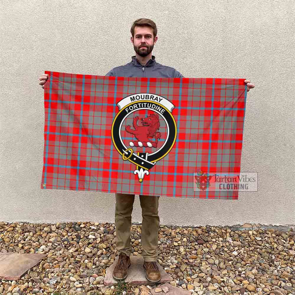 Tartan Vibes Clothing Moubray Tartan House Flag with Family Crest