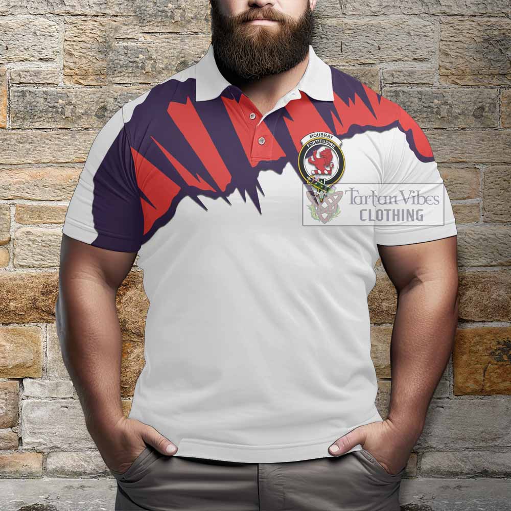 Moubray Clan Crest Polo Shirt with Retro Sport Style - 2D-tartanvibesclothing