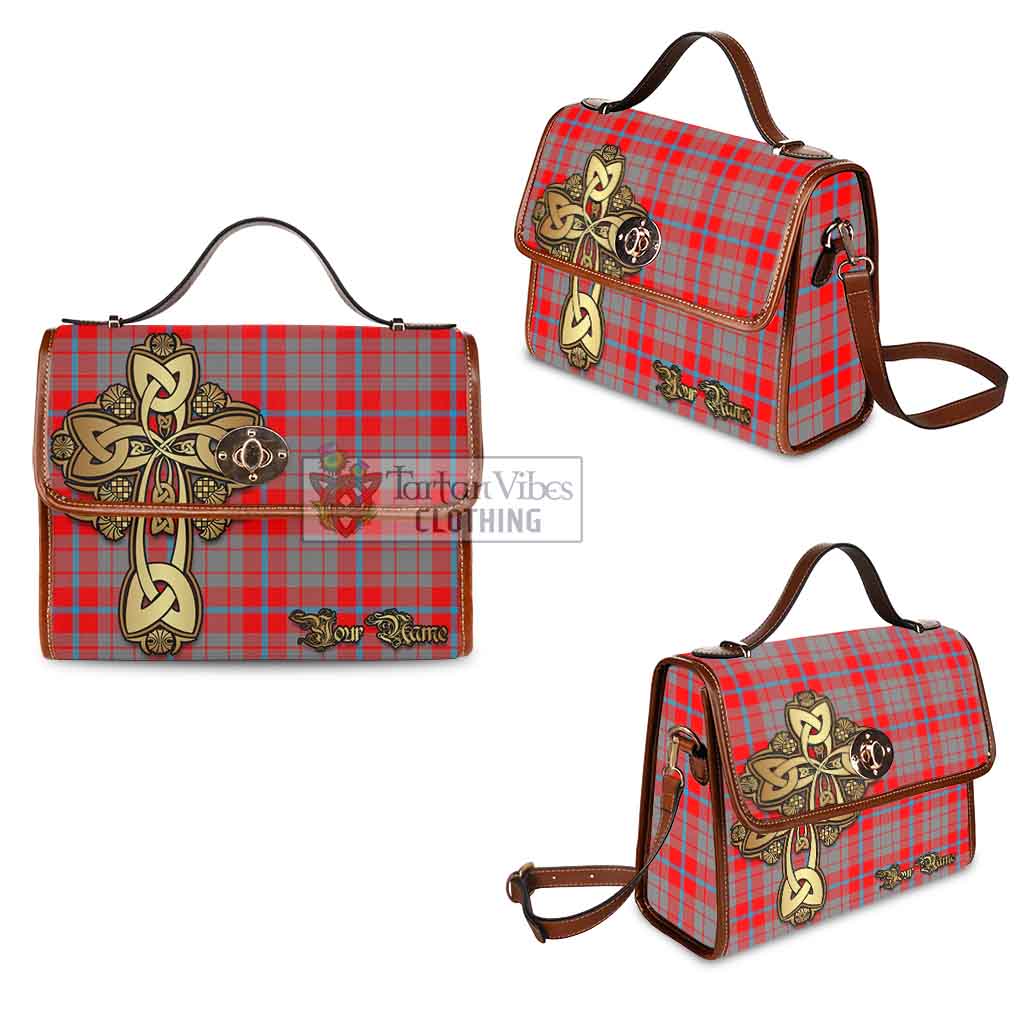 Tartan Vibes Clothing Moubray Tartan Waterproof Canvas Bag Golden Thistle Celtic Cross Style