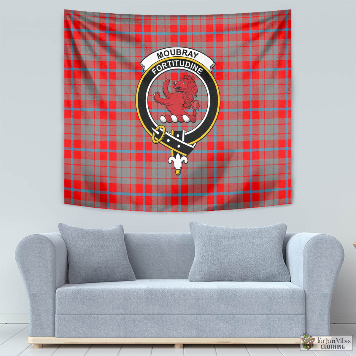 Moubray Tartan Tapestry Wall Hanging and Home Decor for Room with Family Crest - Tartan Vibes Clothing