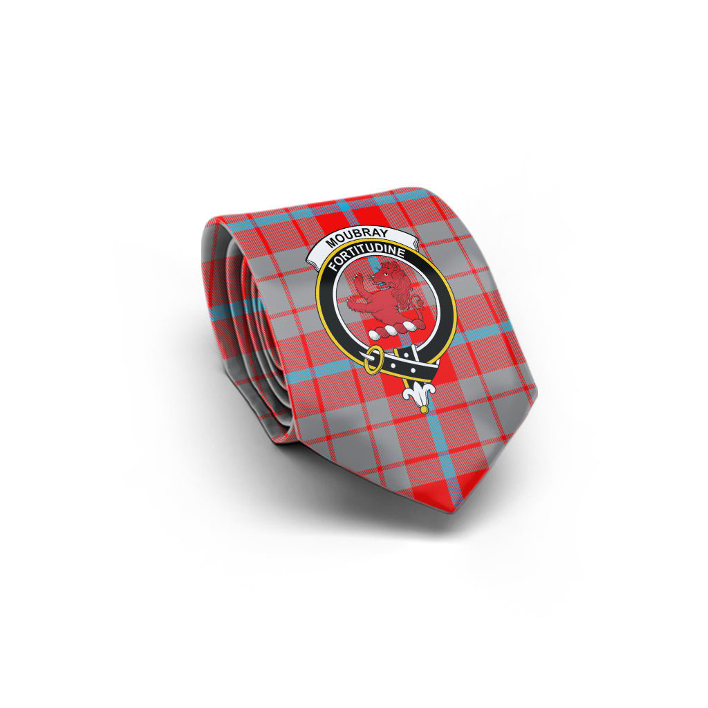 Moubray Tartan Classic Necktie with Family Crest - Tartan Vibes Clothing