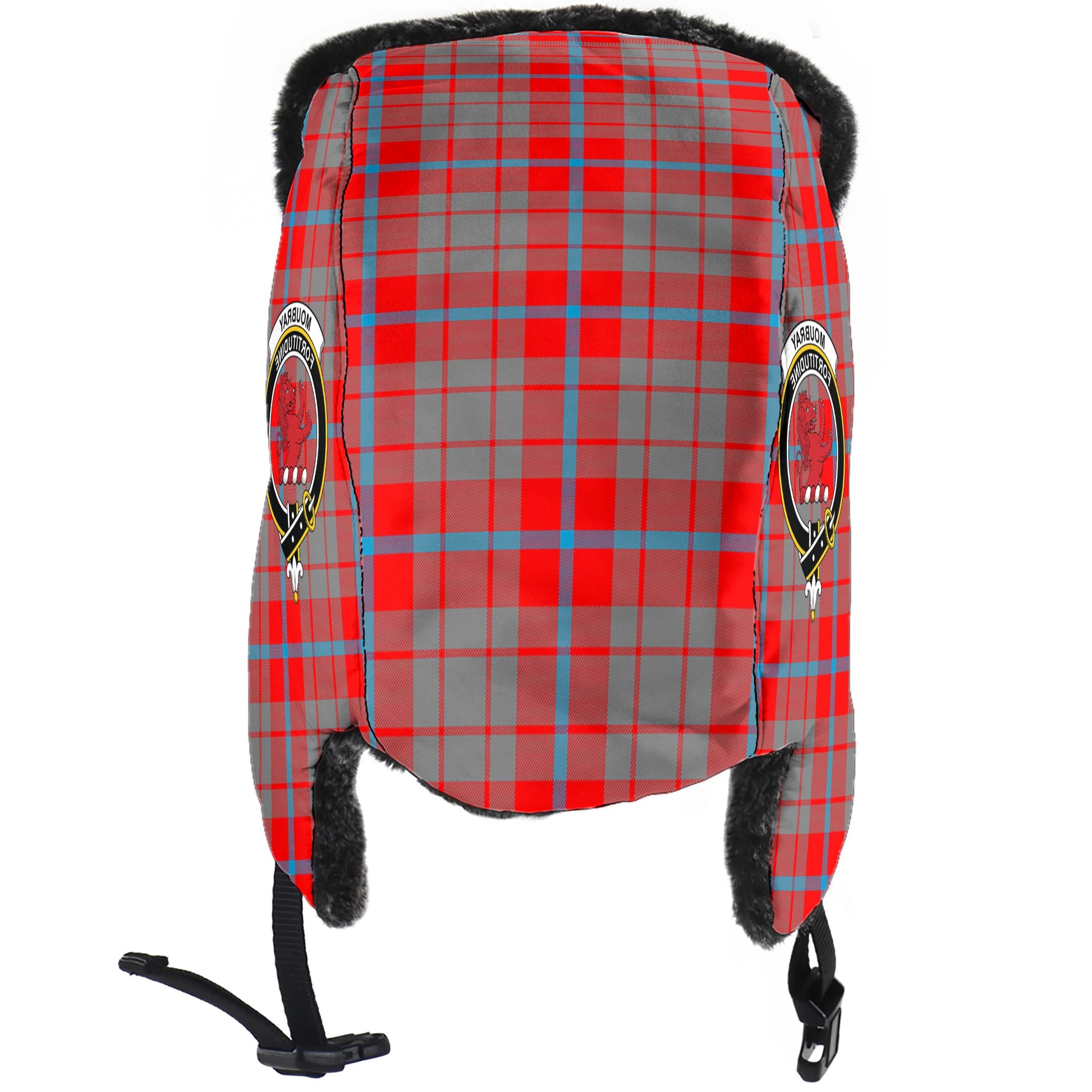 Moubray Tartan Winter Trapper Hat with Family Crest - Tartan Vibes Clothing