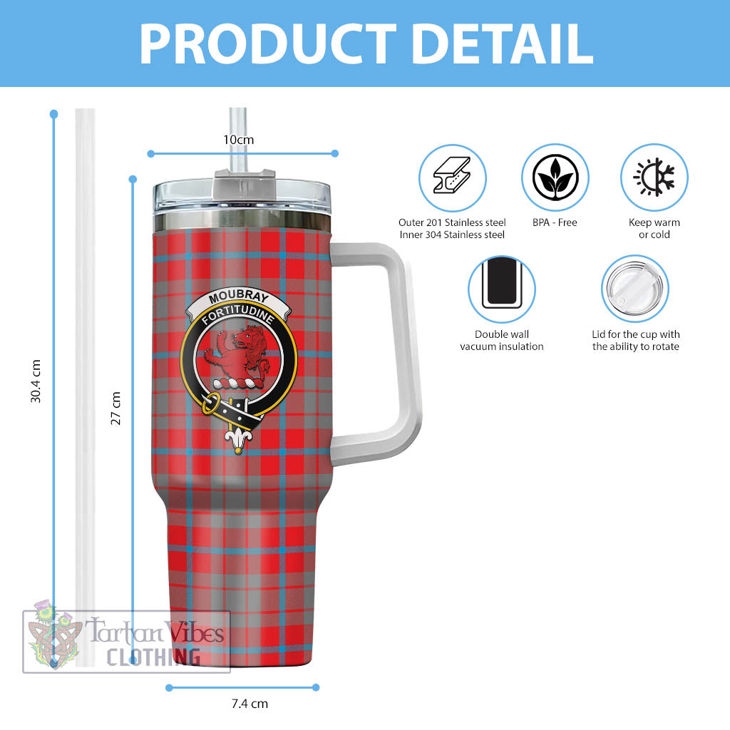 Moubray Tartan Tumbler with Handle with Family Crest - Tartan Vibes Clothing