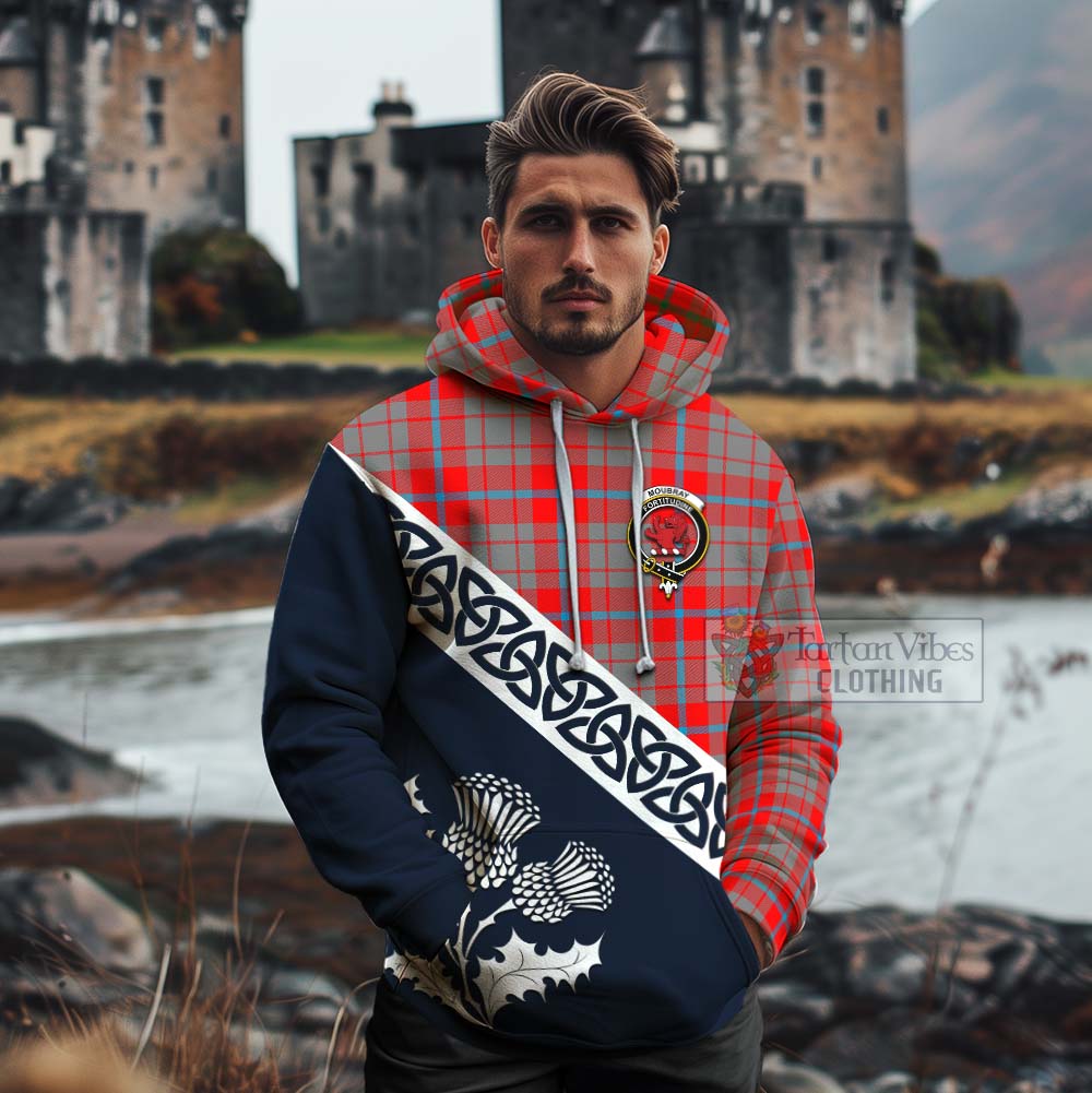 Moubray Tartan Cotton Hoodie Featuring Thistle and Scotland Map - Tartan Vibes Clothing