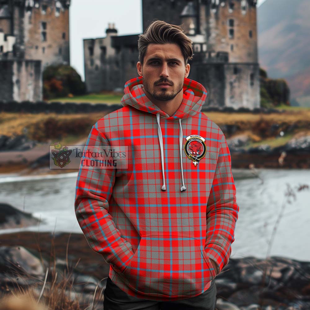 Moubray Tartan Cotton Hoodie with Family Crest Celtic Skull Style - Tartan Vibes Clothing