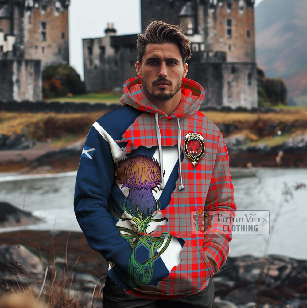 Tartan Vibes Clothing Moubray Tartan Family Crest Cotton Hoodie Scottish Thistle Celtic Inspired