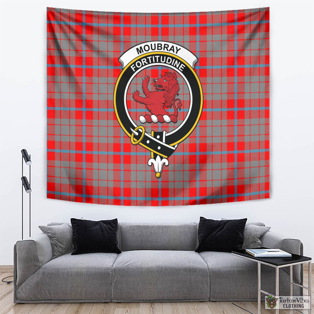 Moubray Tartan Tapestry Wall Hanging and Home Decor for Room with Family Crest - Tartan Vibes Clothing