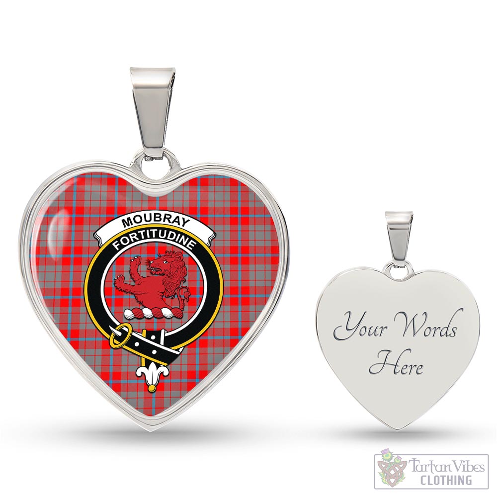 Moubray Tartan Heart Necklace with Family Crest Luxury Necklace (Silver) Yes - Tartan Vibes Clothing