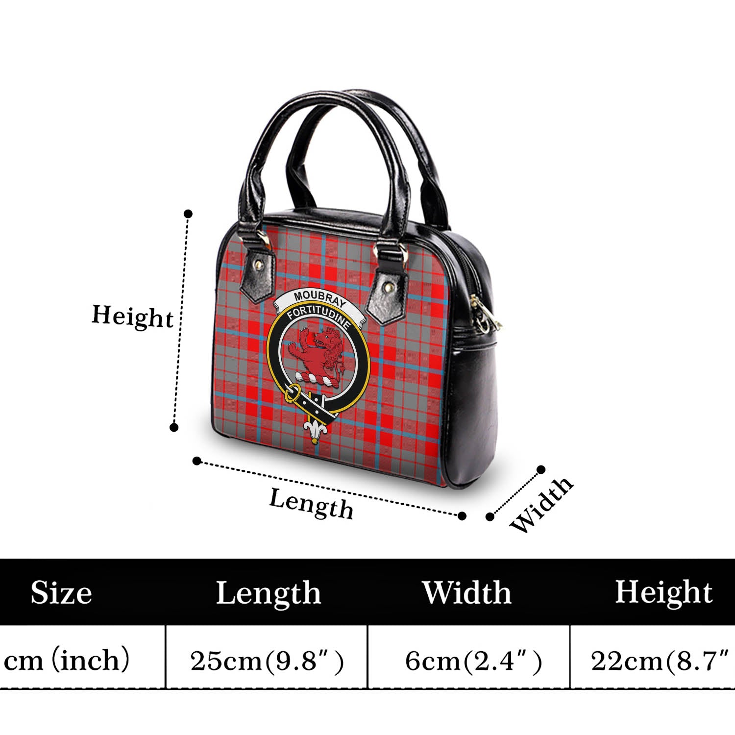 Moubray Tartan Shoulder Handbags with Family Crest - Tartan Vibes Clothing