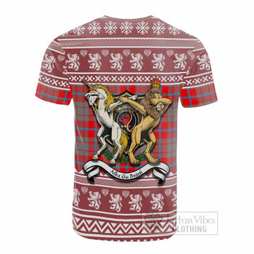 Moubray Clan Tartan Crest Christmas Cotton T-shirt Coat of Arms Funny Style