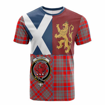 Moubray Crest Tartan Cotton T-shirt with Lion Rampant Saltire Style