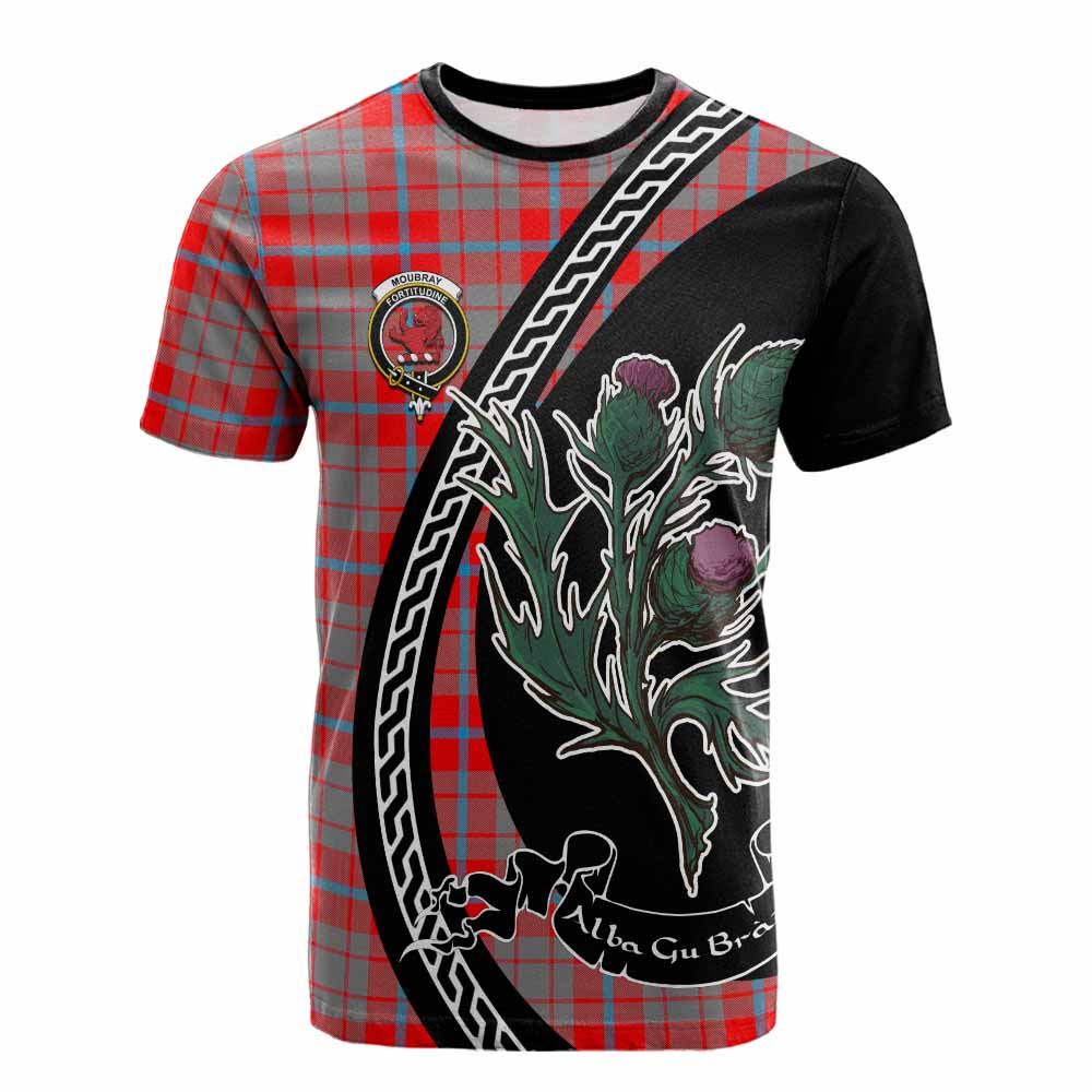 Moubray Family Crest Tartan Cotton T-shirt Alba Thistle Inspired - Tartan Vibes Clothing