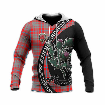 Moubray Family Crest Tartan Knitted Hoodie Alba Thistle Inspired - Tartan Vibes Clothing