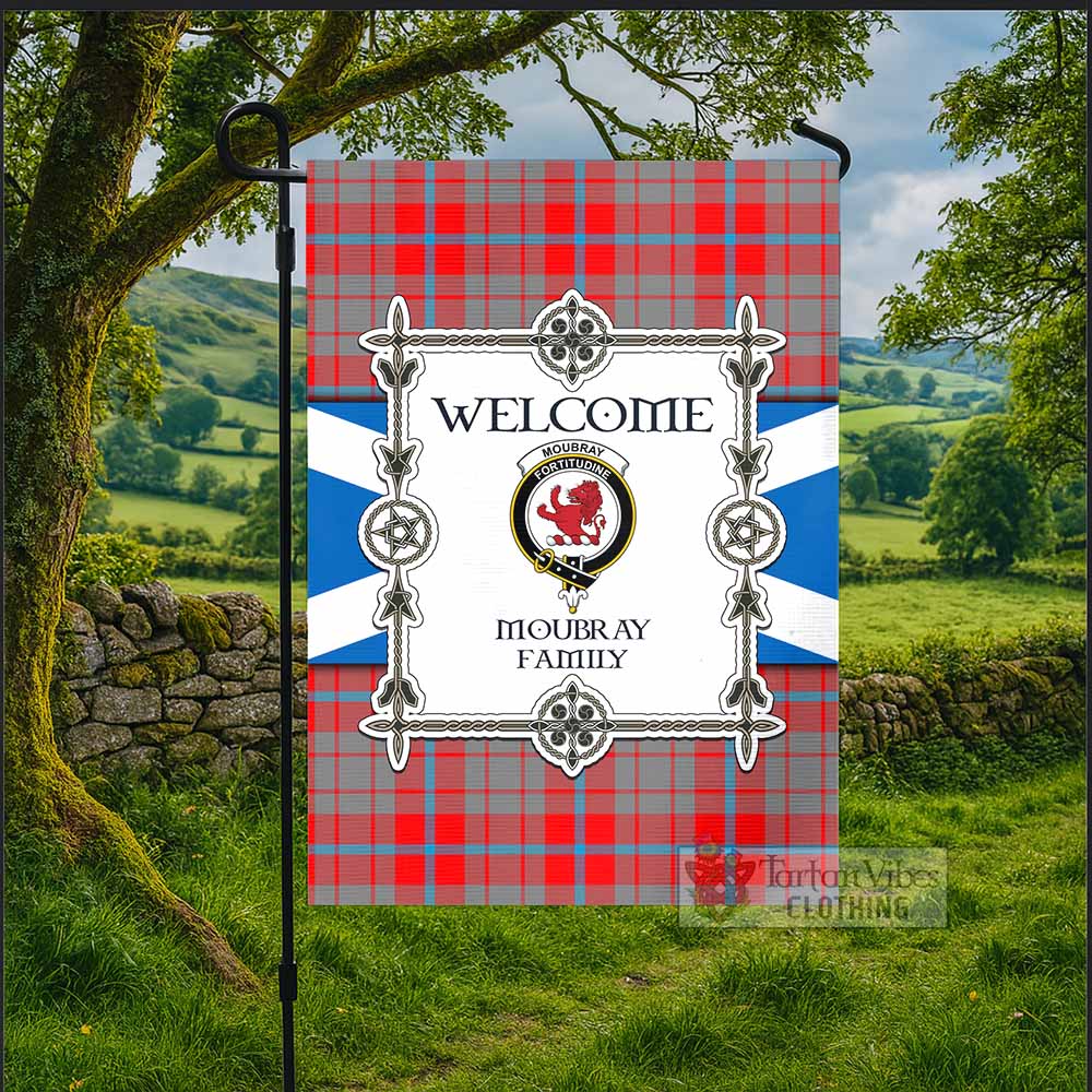 Moubray Family Crest Tartan Welcome Garden Flag Saltire Harmony Style - Tartan Vibes Clothing