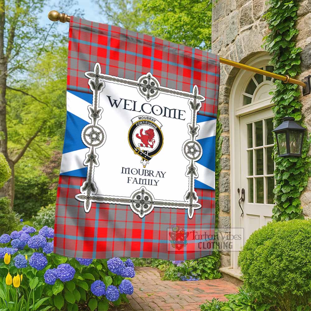 Moubray Family Crest Tartan Welcome Garden Flag Saltire Harmony Style - Tartan Vibes Clothing