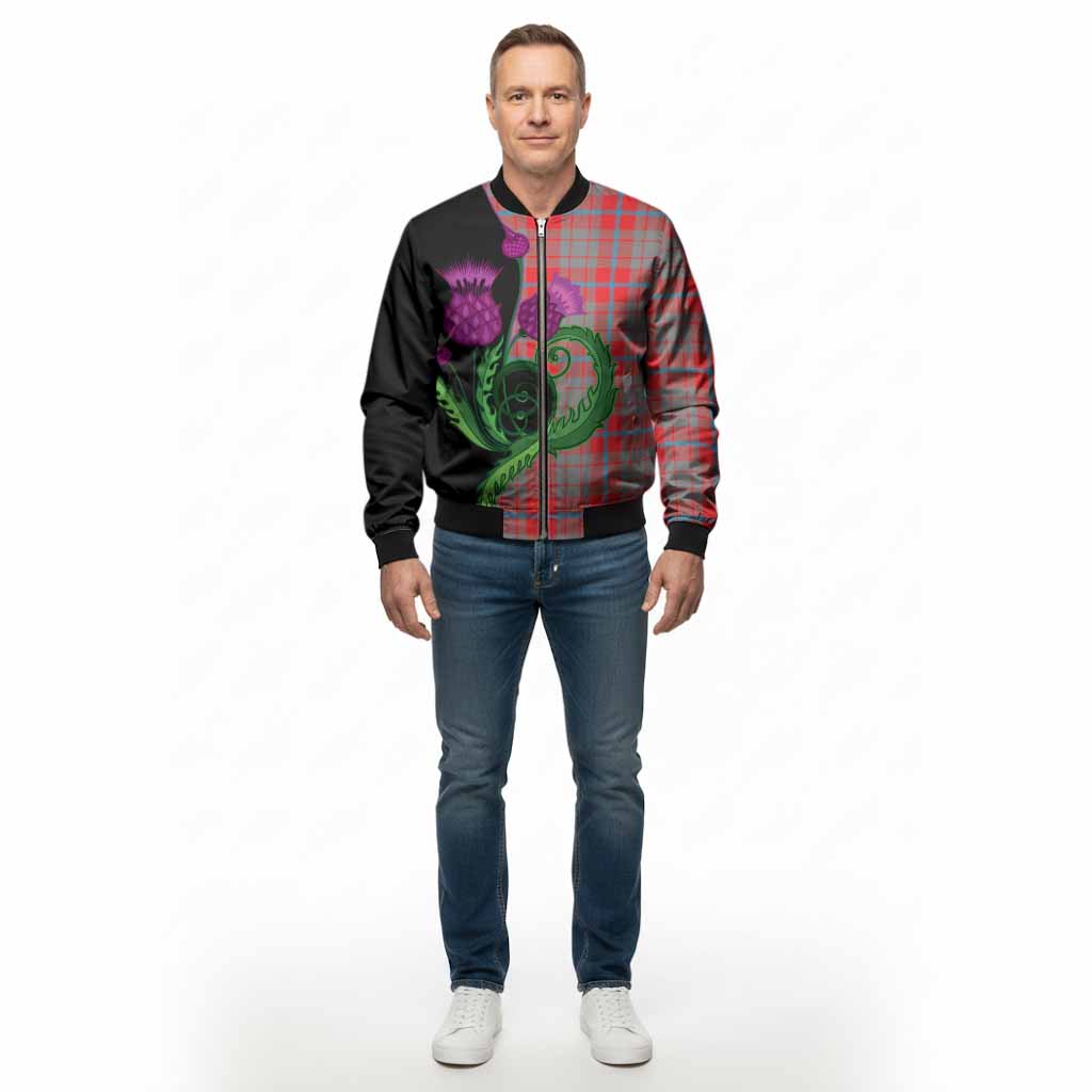 Moubray Tartan Bomber Jacket Traditional Scottish Thistle