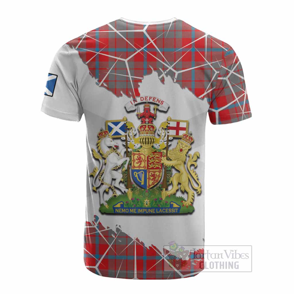 Moubray Tartan Cotton T-shirt with Family Crest and Lion Rampant Grunge Style