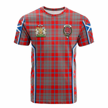 Moubray Tartan Crest Cotton T-shirt Scotland Coat of Arm Flag Style