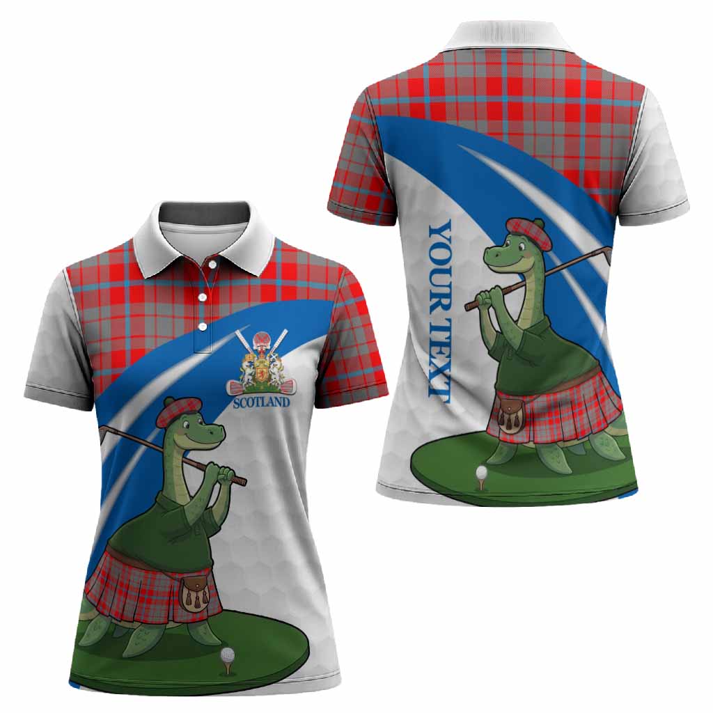 Moubray Tartan Crest Golf Nessie Women Polo Shirt Loch Ness Monster Sporty Style