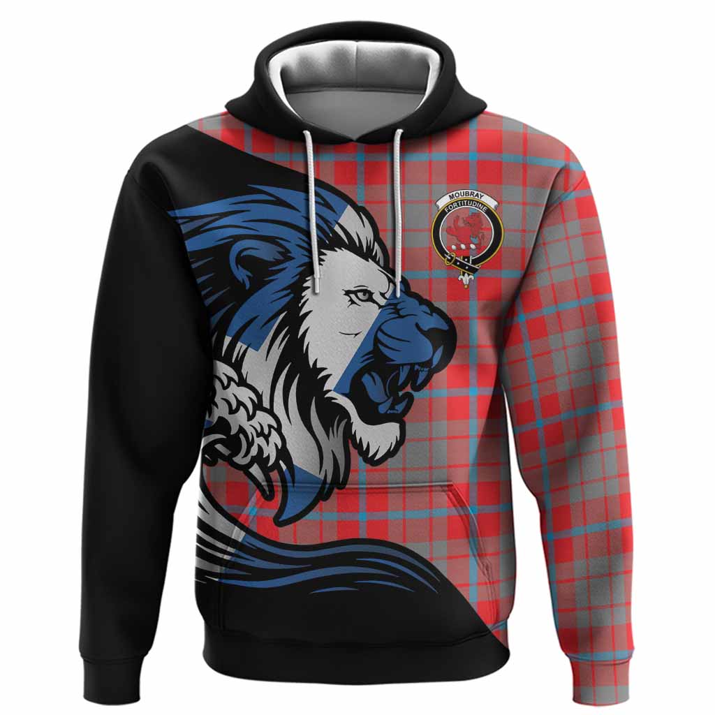 Moubray Tartan Crest Hoodie Scottish Golden Lions Wave Flow