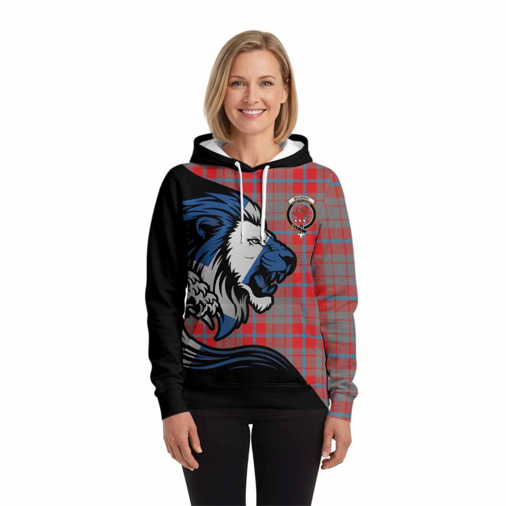 Moubray Tartan Crest Hoodie Scottish Golden Lions Wave Flow