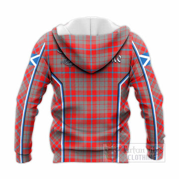 Moubray Tartan Crest Knitted Hoodie Scotland Coat of Arm Flag Style - Tartan Vibes Clothing