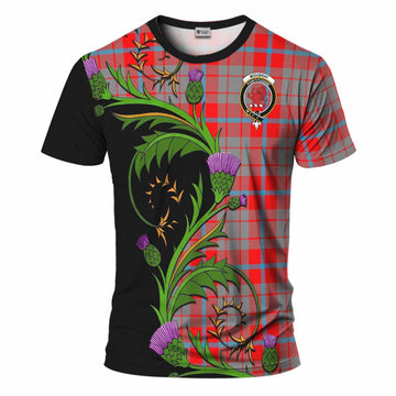 Moubray Tartan Crest T-Shirt Scottish Thistle Pride Heritage Art