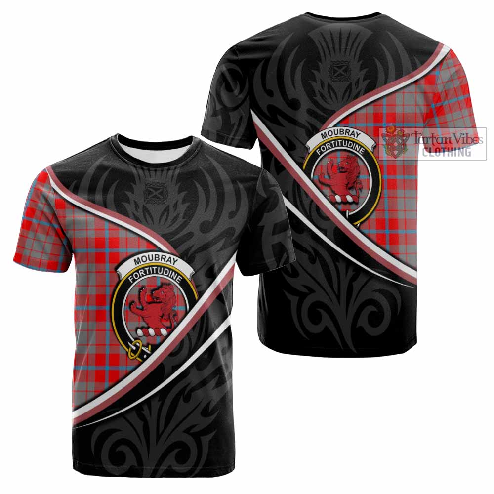 Moubray Tartan Family Crest Cotton T-shirt Celtic Scottish Thistle Floral - Tartan Vibes Clothing
