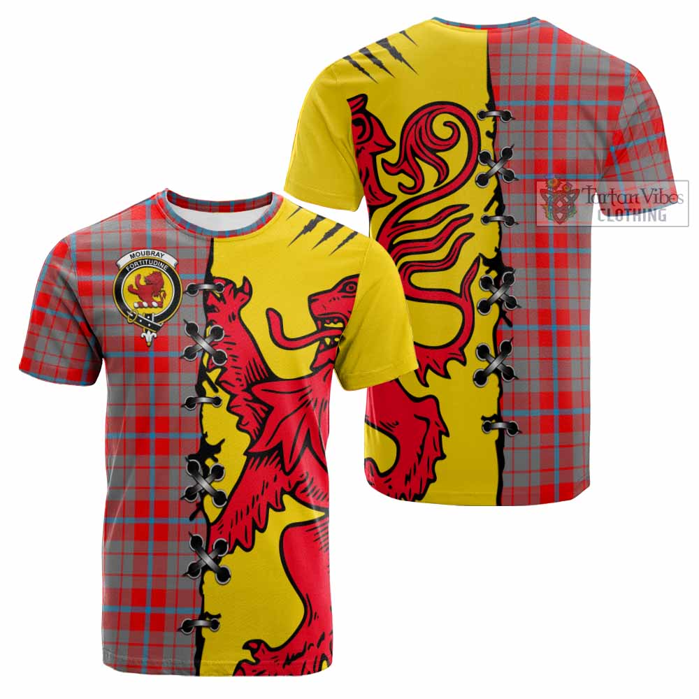 Moubray Tartan Family Crest Cotton T-shirt Lion Rampant Honor - Tartan Vibes Clothing