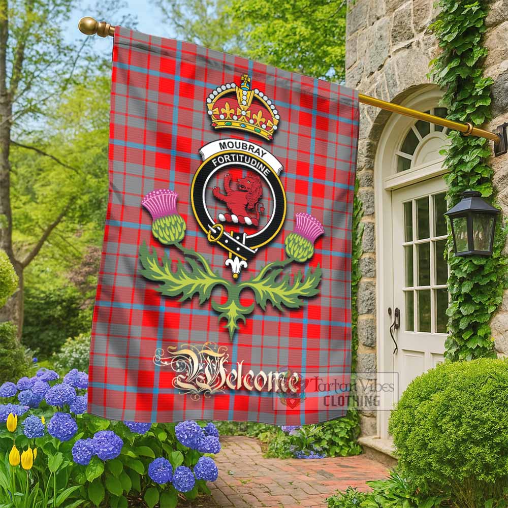 Moubray Tartan Family Crest Garden Flag Royal Thistle Welcome Style - Tartan Vibes Clothing
