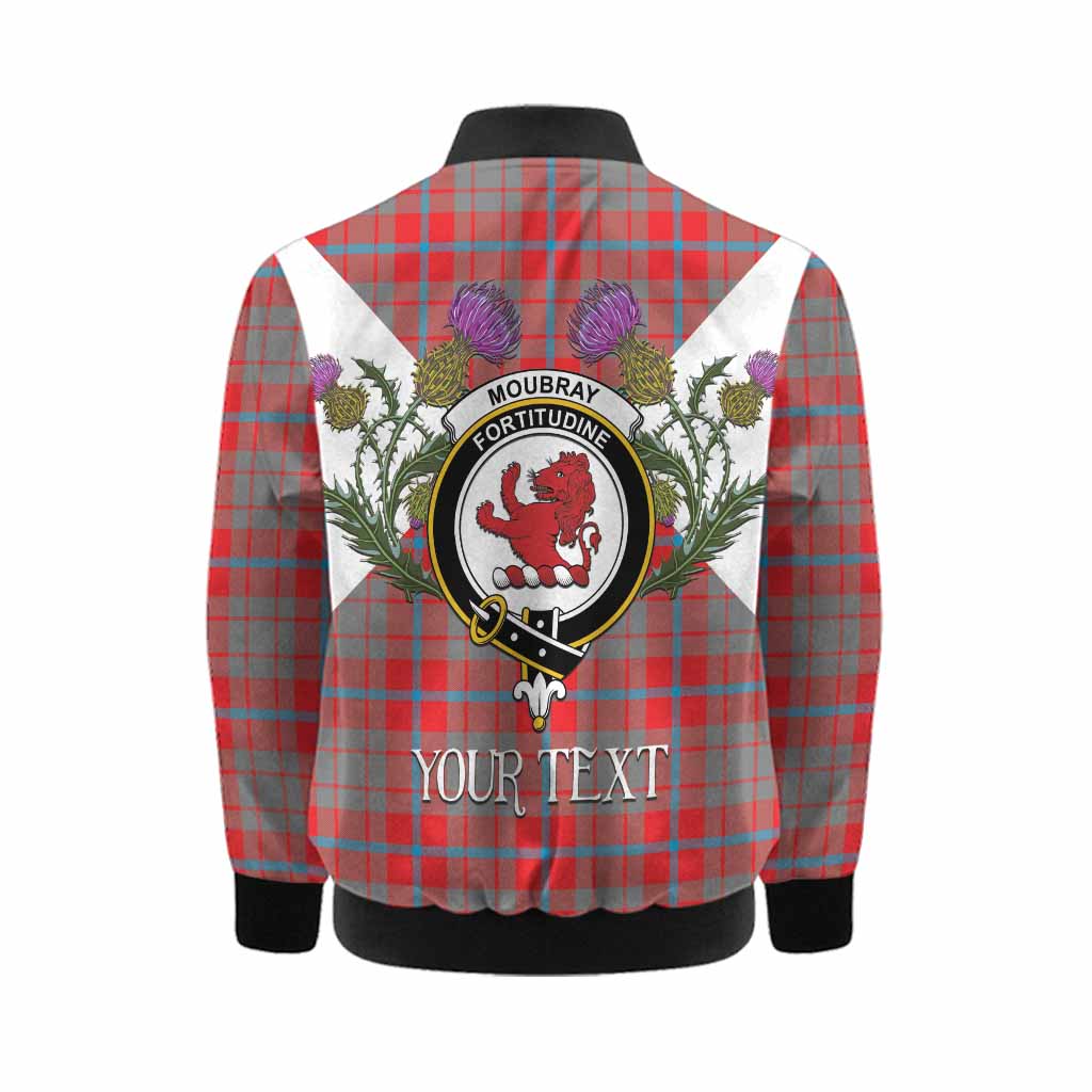 Moubray Tartan Family Crest Kid Bomber Jacket Scottish Burns Night Thistle Floral