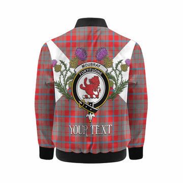 Moubray Tartan Family Crest Kid Bomber Jacket Scottish Burns Night Thistle Floral