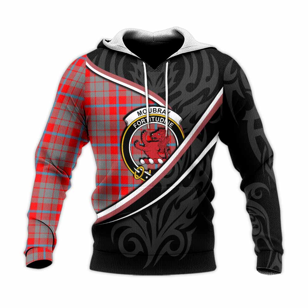 Moubray Tartan Family Crest Knitted Hoodie Celtic Scottish Thistle Floral - Tartan Vibes Clothing