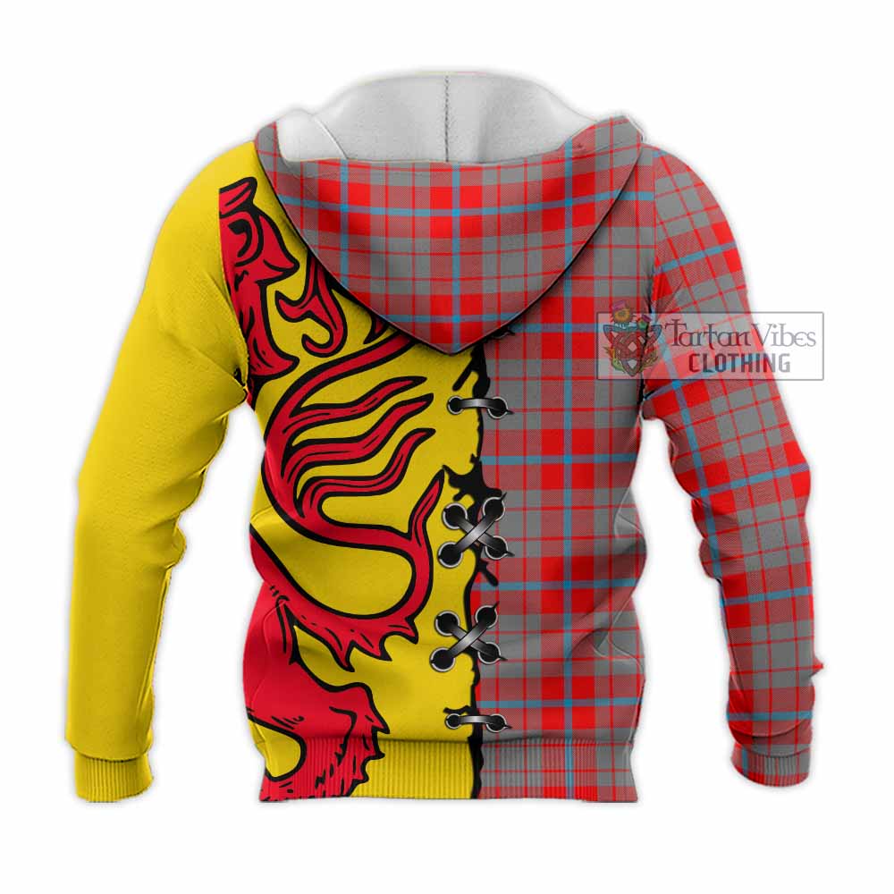 Moubray Tartan Family Crest Knitted Hoodie Lion Rampant Honor - Tartan Vibes Clothing
