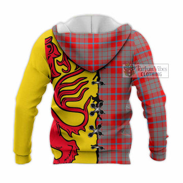 Moubray Tartan Family Crest Knitted Hoodie Lion Rampant Honor - Tartan Vibes Clothing