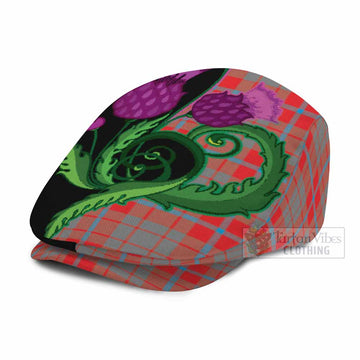 Moubray Tartan Flat Cap, Jeff Cap Traditional Scottish Thistle