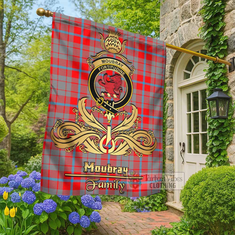 Moubray Tartan Garden Flag with Highland Thistle Cherish Family Crest Style - Tartan Vibes Clothing