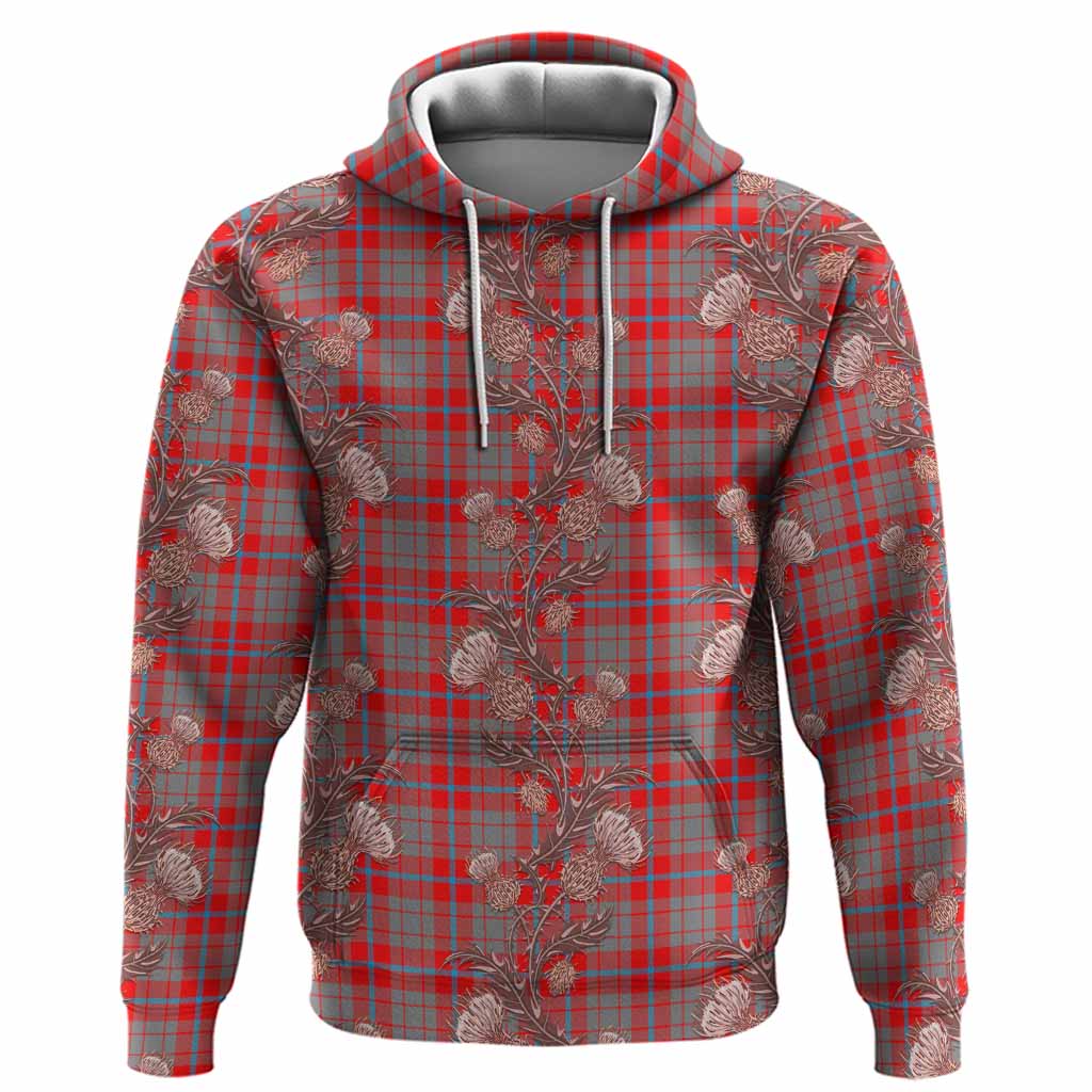 Moubray Tartan Hoodie Seamless Scottish Thistle Flowers