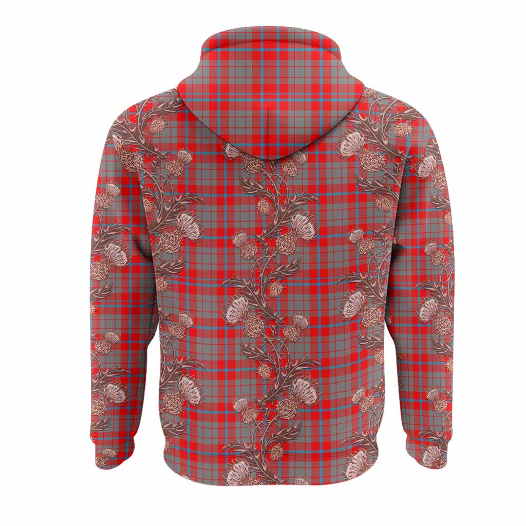 Moubray Tartan Hoodie Seamless Scottish Thistle Flowers