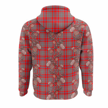 Moubray Tartan Hoodie Seamless Scottish Thistle Flowers