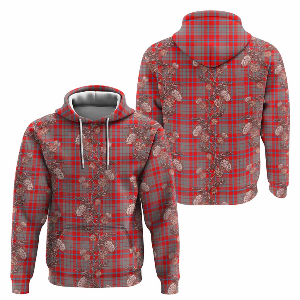 Moubray Tartan Hoodie Seamless Scottish Thistle Flowers