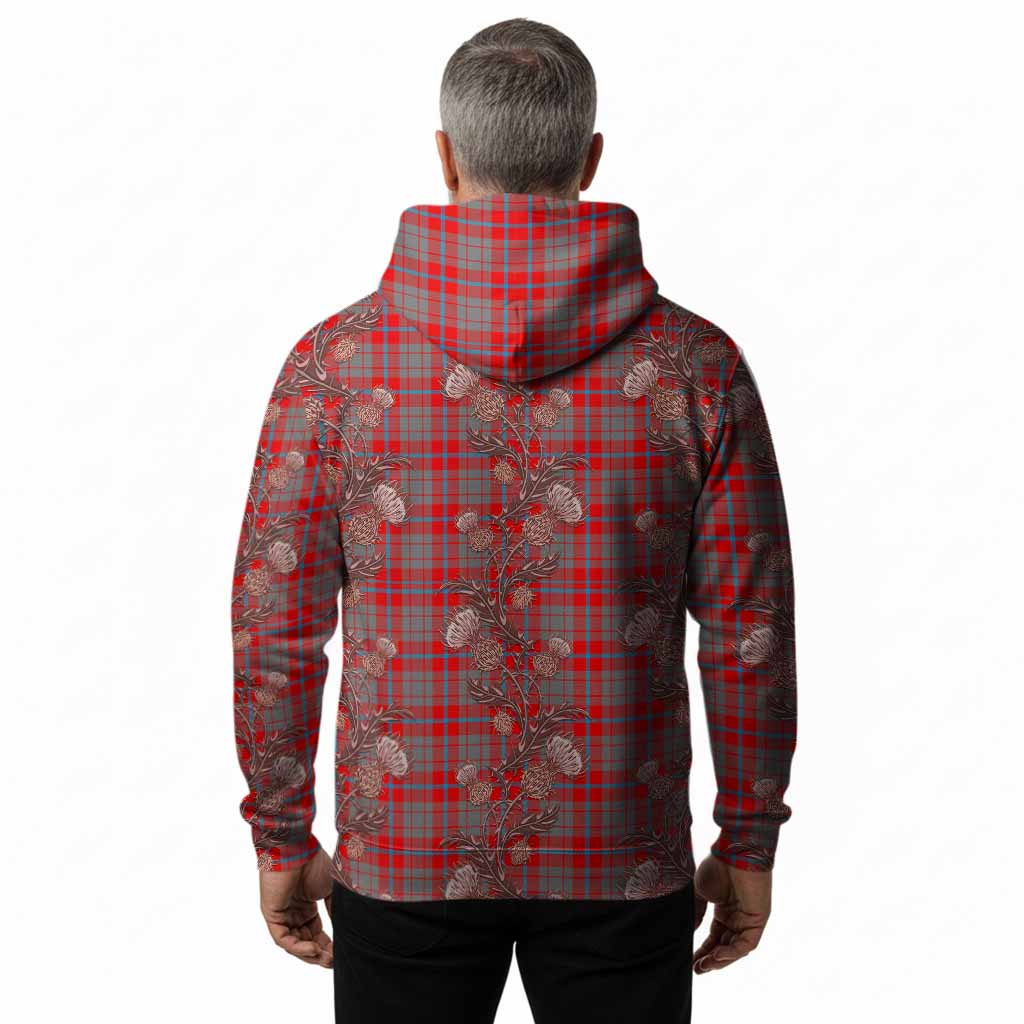 Moubray Tartan Hoodie Seamless Scottish Thistle Flowers