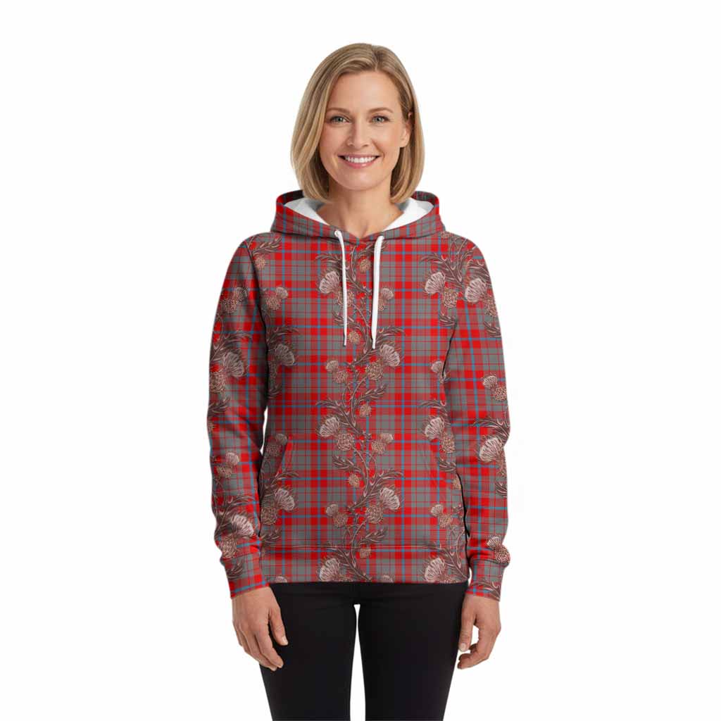 Moubray Tartan Hoodie Seamless Scottish Thistle Flowers