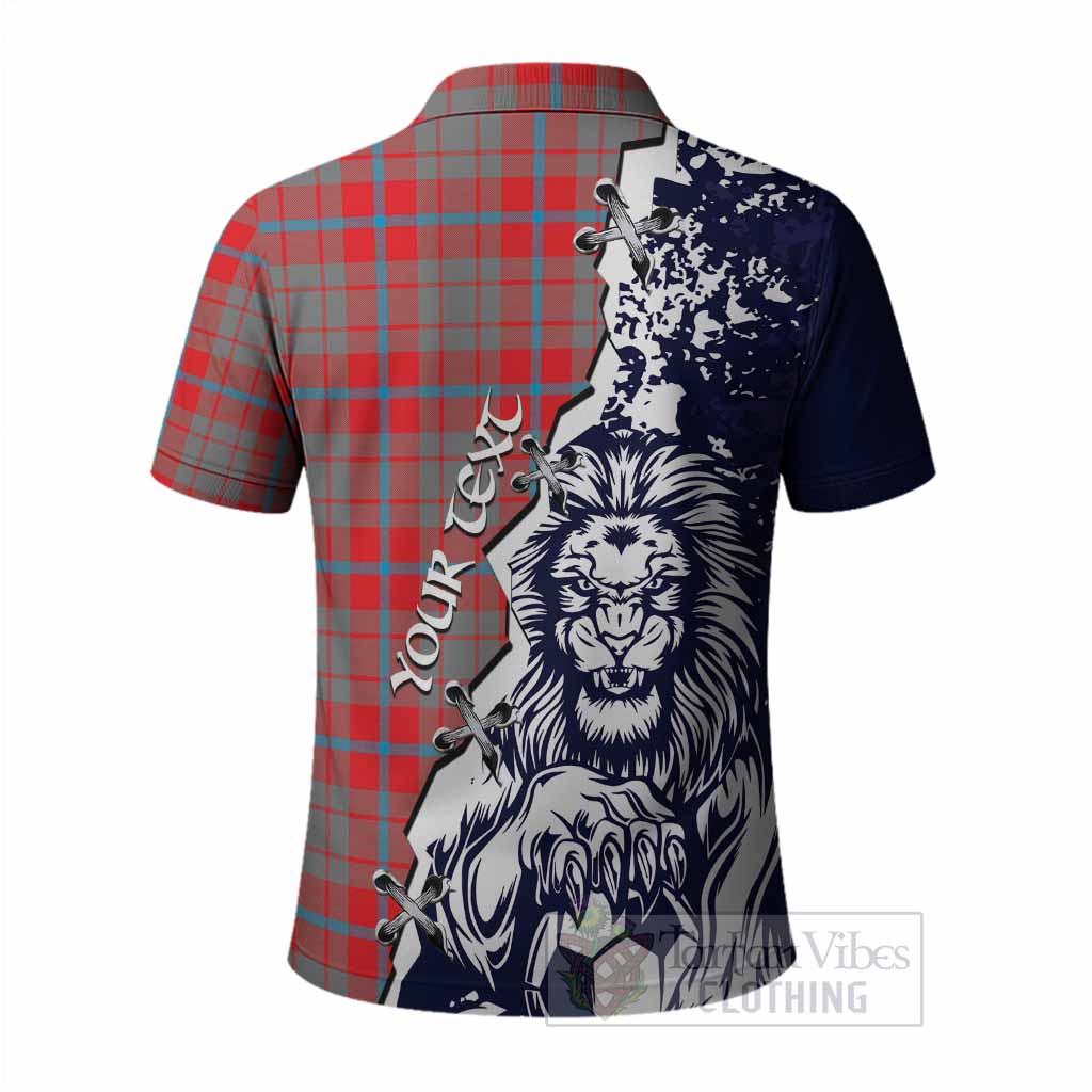 Moubray Tartan Scottish Polo Shirt Angry Lion With Soccer Ball Style