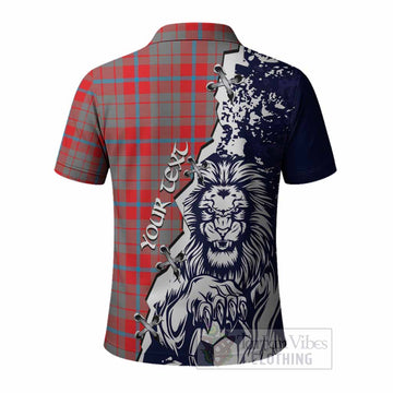 Moubray Tartan Scottish Polo Shirt Angry Lion With Soccer Ball Style